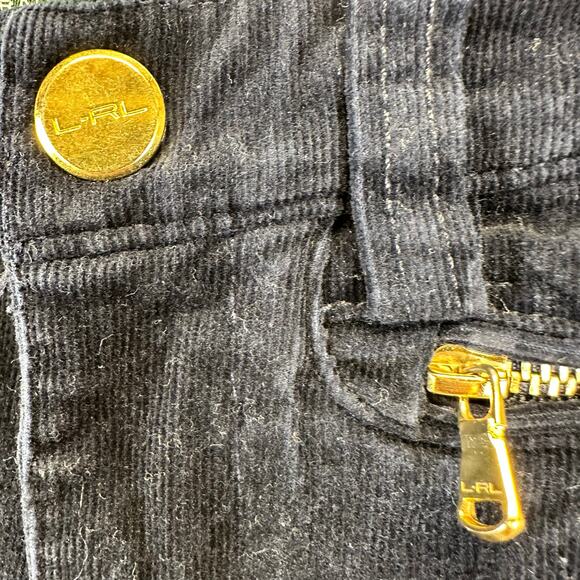 Lauren Ralph Lauren Active Navy Blue Corduroy Slim Mid Rise Pants Womens Size 2 - Picture 5 of 16